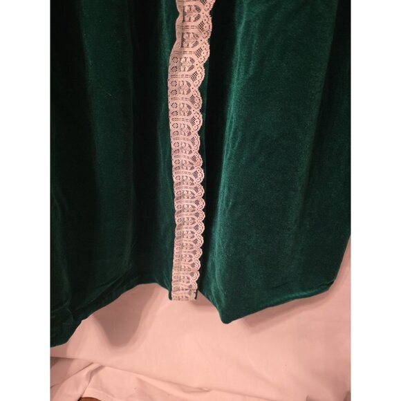 Gilligan O'Malley Womens Nightgown Vintage Velvet Velour Snap Long Green Small - Picture 7 of 11